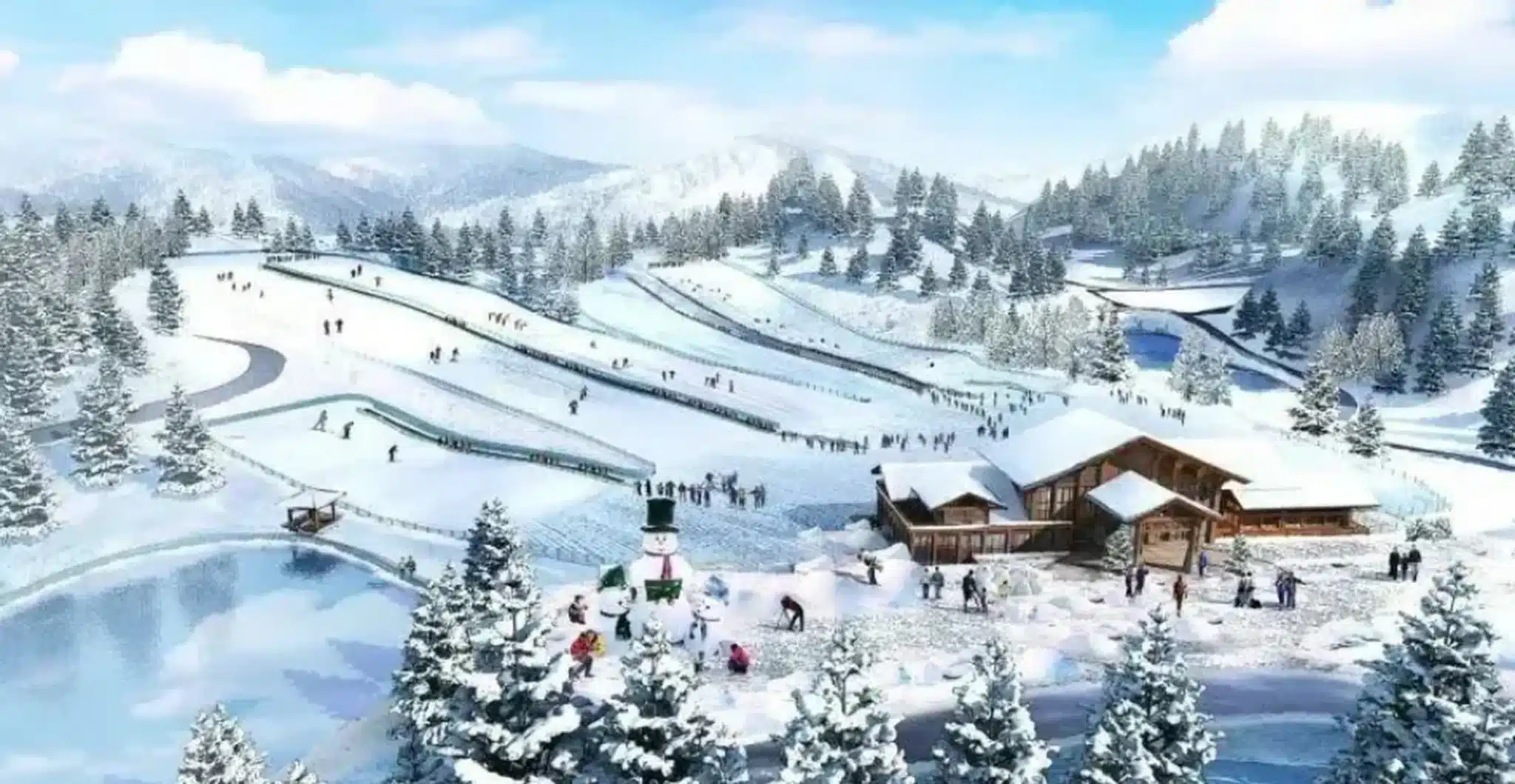 Развлекайтесь спортом на льду и снегу на снежной горе Силин