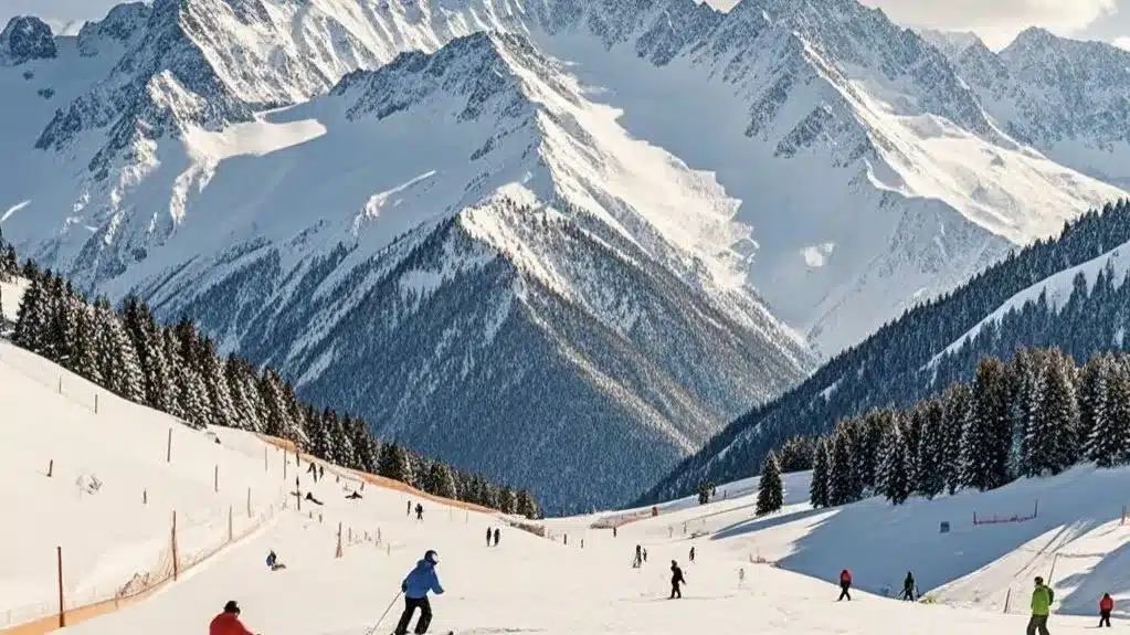 Развлекайтесь спортом на льду и снегу на снежной горе Силин