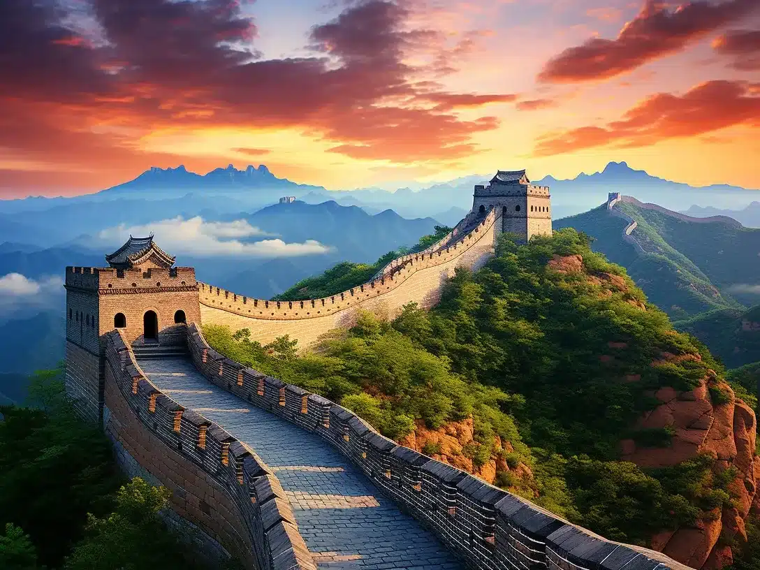 великая китайская стена в Пекине